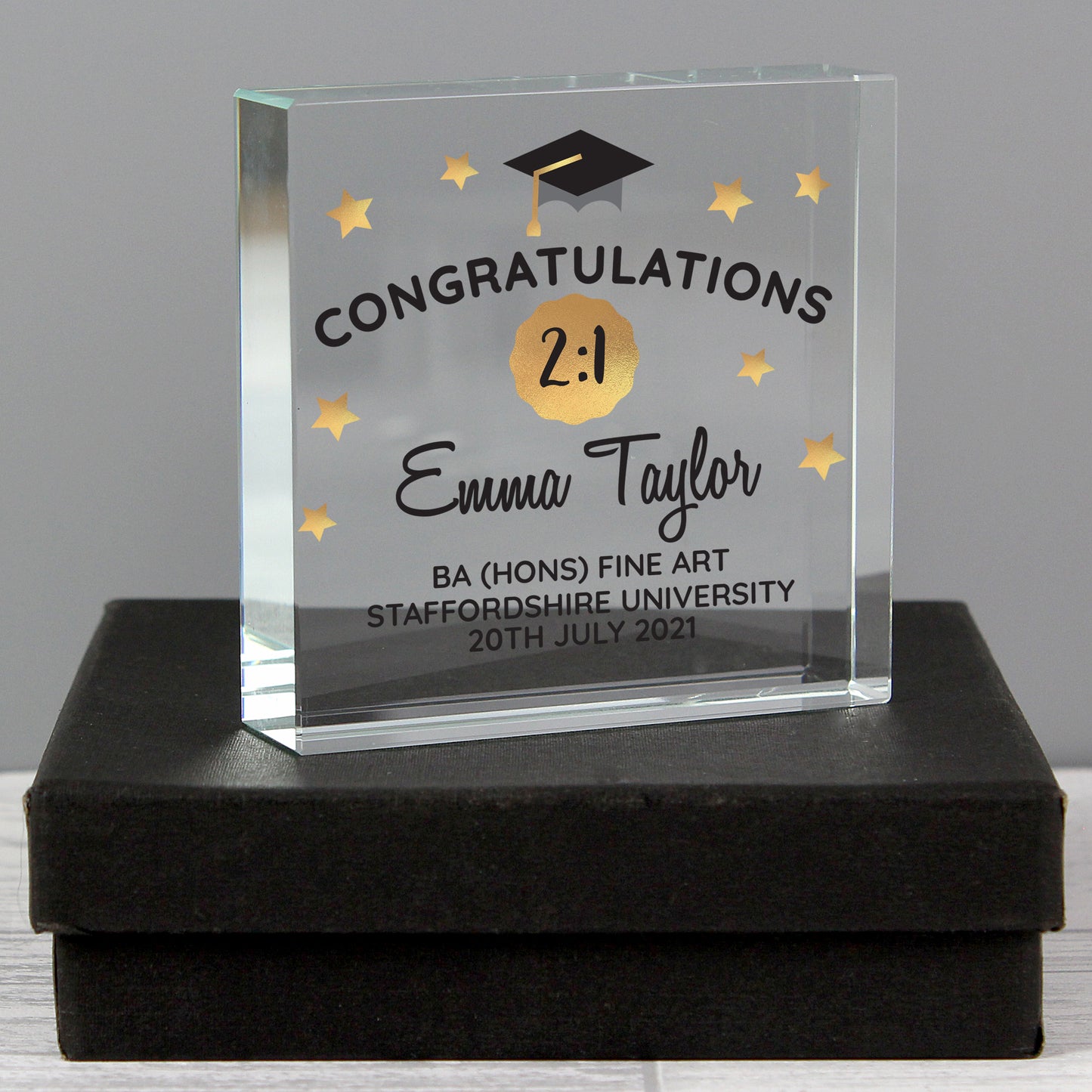 Personalised Congratulations Graduation Large Crystal Token - Personalise It!
