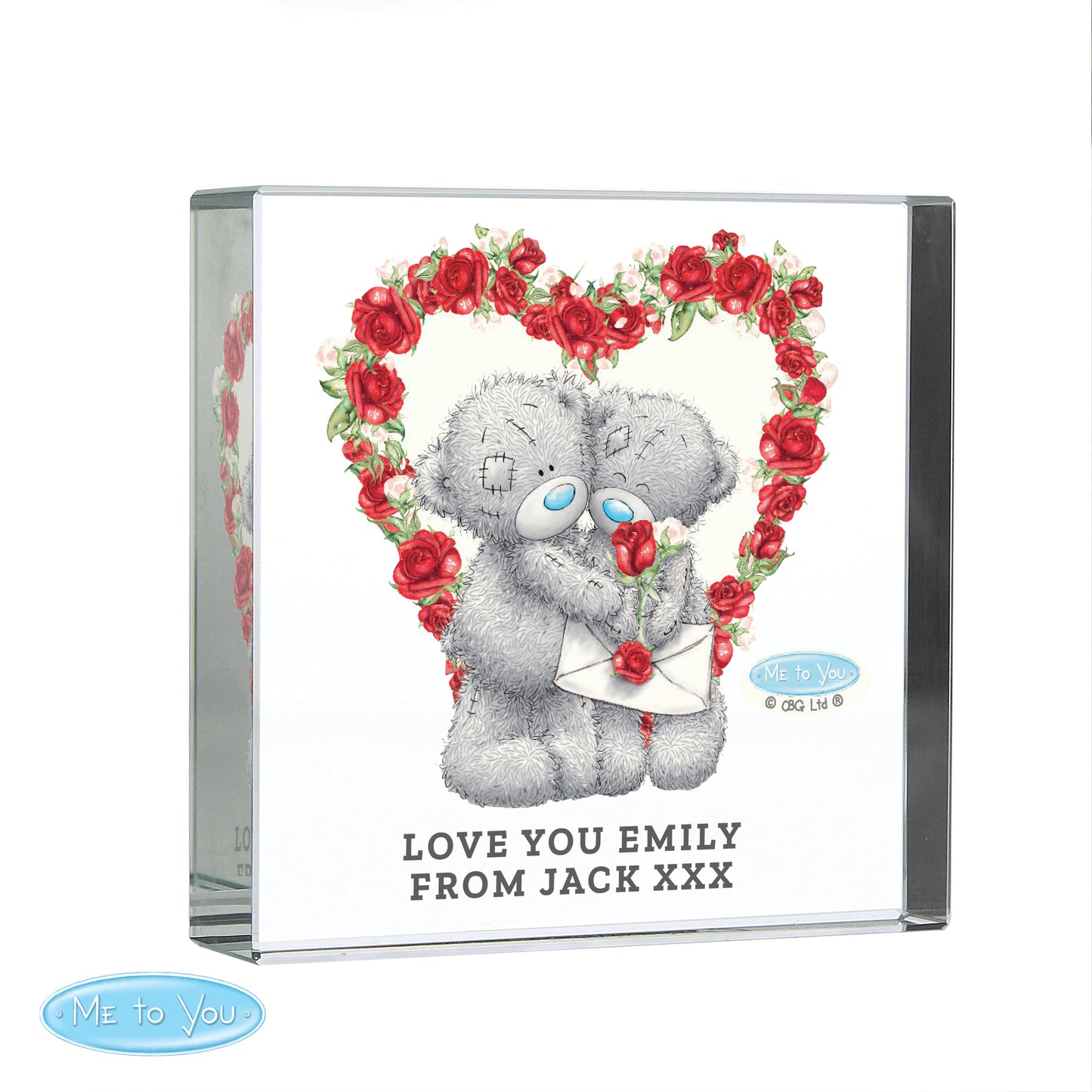 Personalised Me to You Valentine Large Crystal Token - Personalise It!