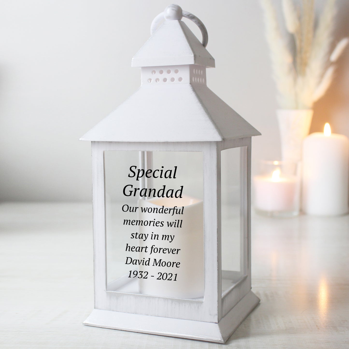 Personalised Memorial White Lantern - Personalise It!
