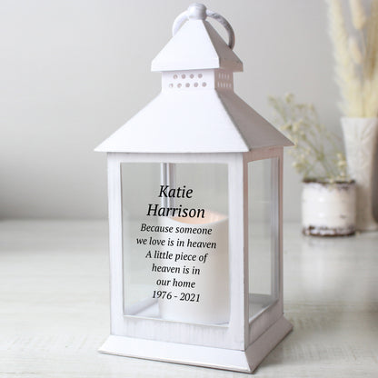 Personalised Memorial White Lantern - Personalise It!