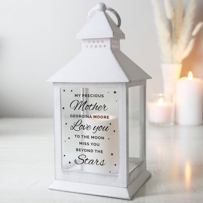 Personalised 'Miss You Beyond The Stars' White Lantern - Personalise It!