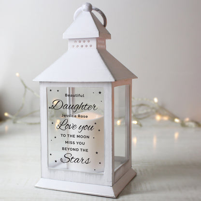 Personalised 'Miss You Beyond The Stars' White Lantern - Personalise It!
