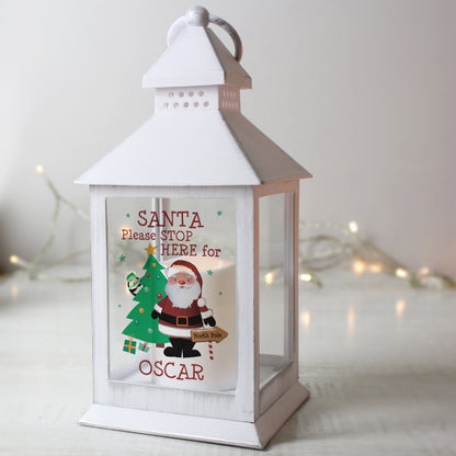 Personalised Santa White Lantern - Personalise It!