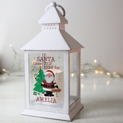 Personalised Santa White Lantern - Personalise It!