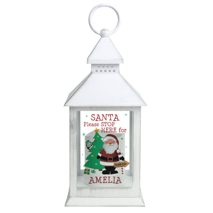 Personalised Santa White Lantern - Personalise It!