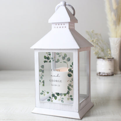 Personalised Botanical White Lantern - Personalise It!