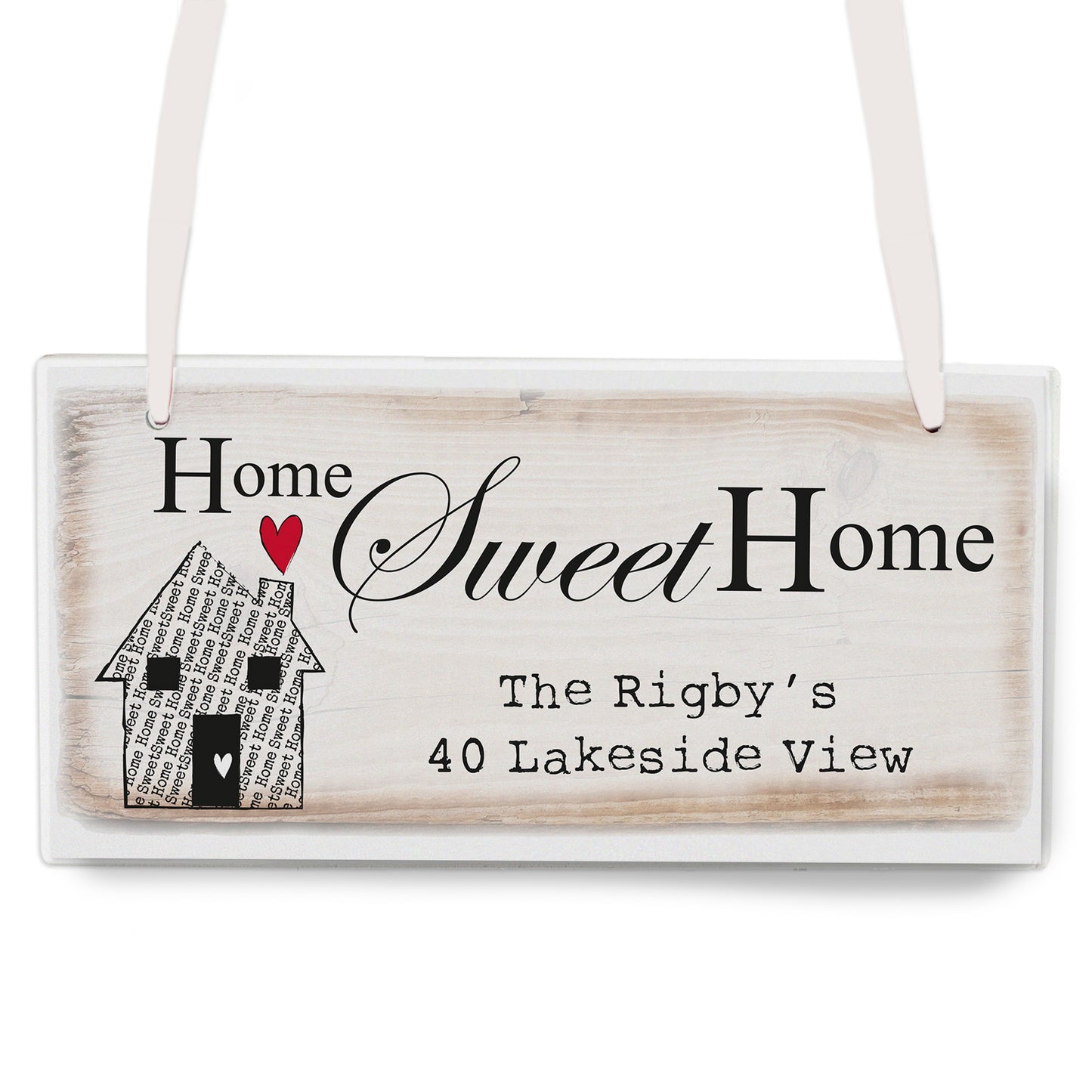 Personalised Home Sweet Home Wooden Sign - Personalise It!