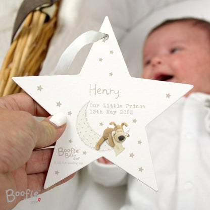 Personalised Boofle Baby Wooden Star Decoration - Personalise It!