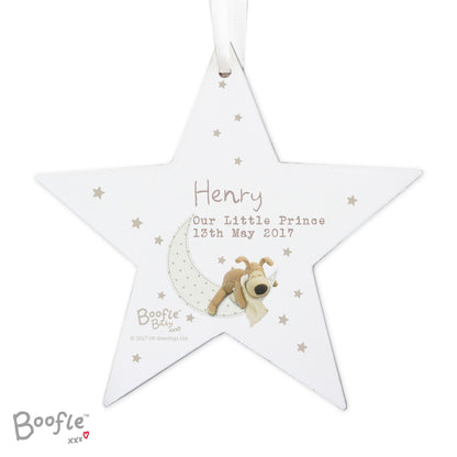 Personalised Boofle Baby Wooden Star Decoration - Personalise It!