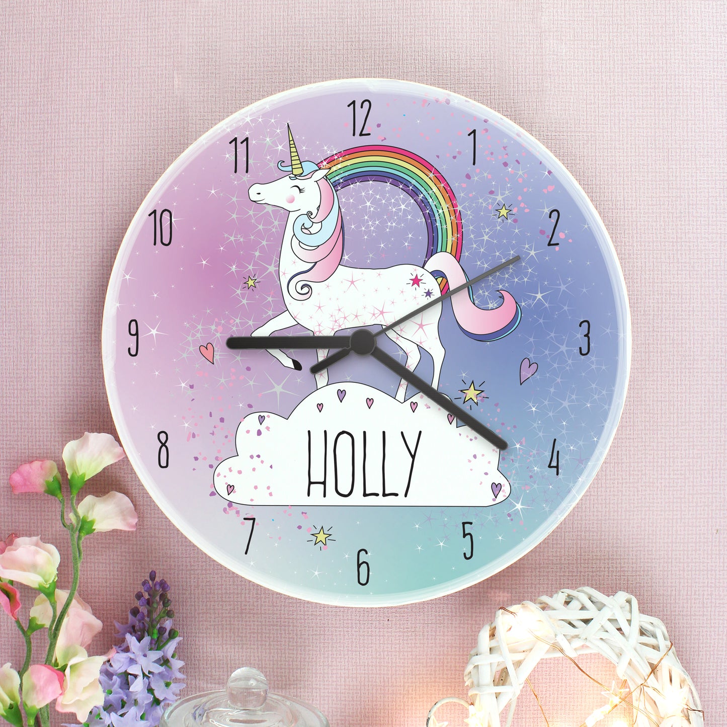 Personalised Unicorn Wooden Clock - Personalise It!