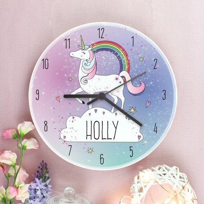 Personalised Unicorn Wooden Clock - Personalise It!