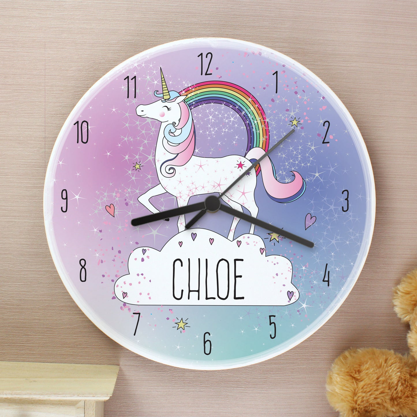 Personalised Unicorn Wooden Clock - Personalise It!