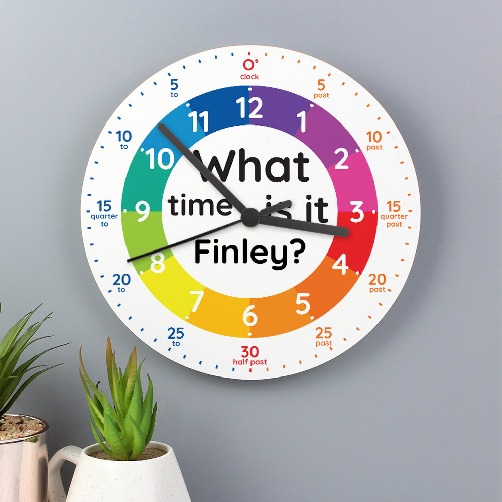 Personalised What Time Is It? Wooden Clock - Personalise It!