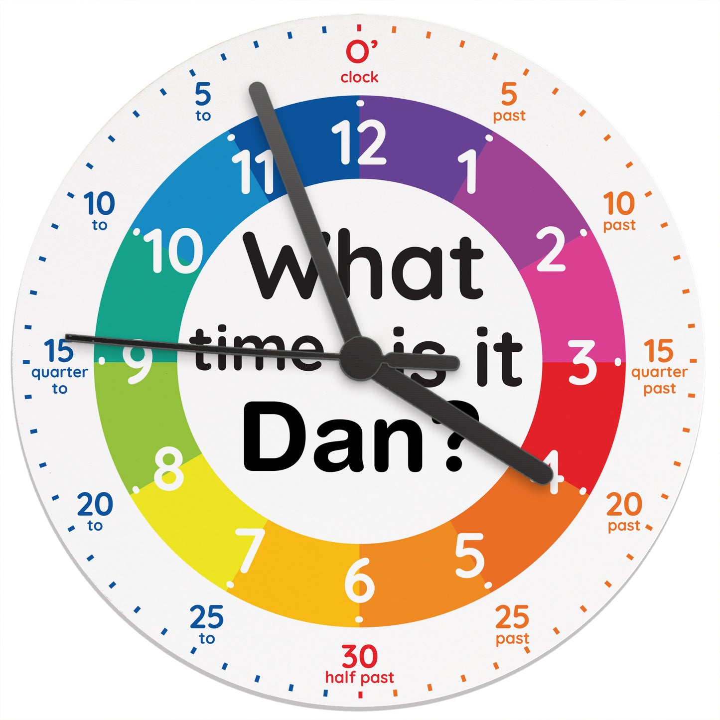 Personalised What Time Is It? Wooden Clock - Personalise It!