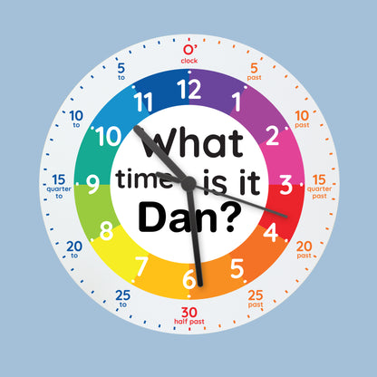 Personalised What Time Is It? Wooden Clock - Personalise It!
