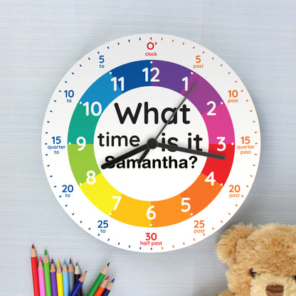 Personalised What Time Is It? Wooden Clock - Personalise It!