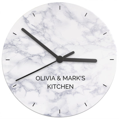 Personalised Marble Effect Wooden Clock - Personalise It!