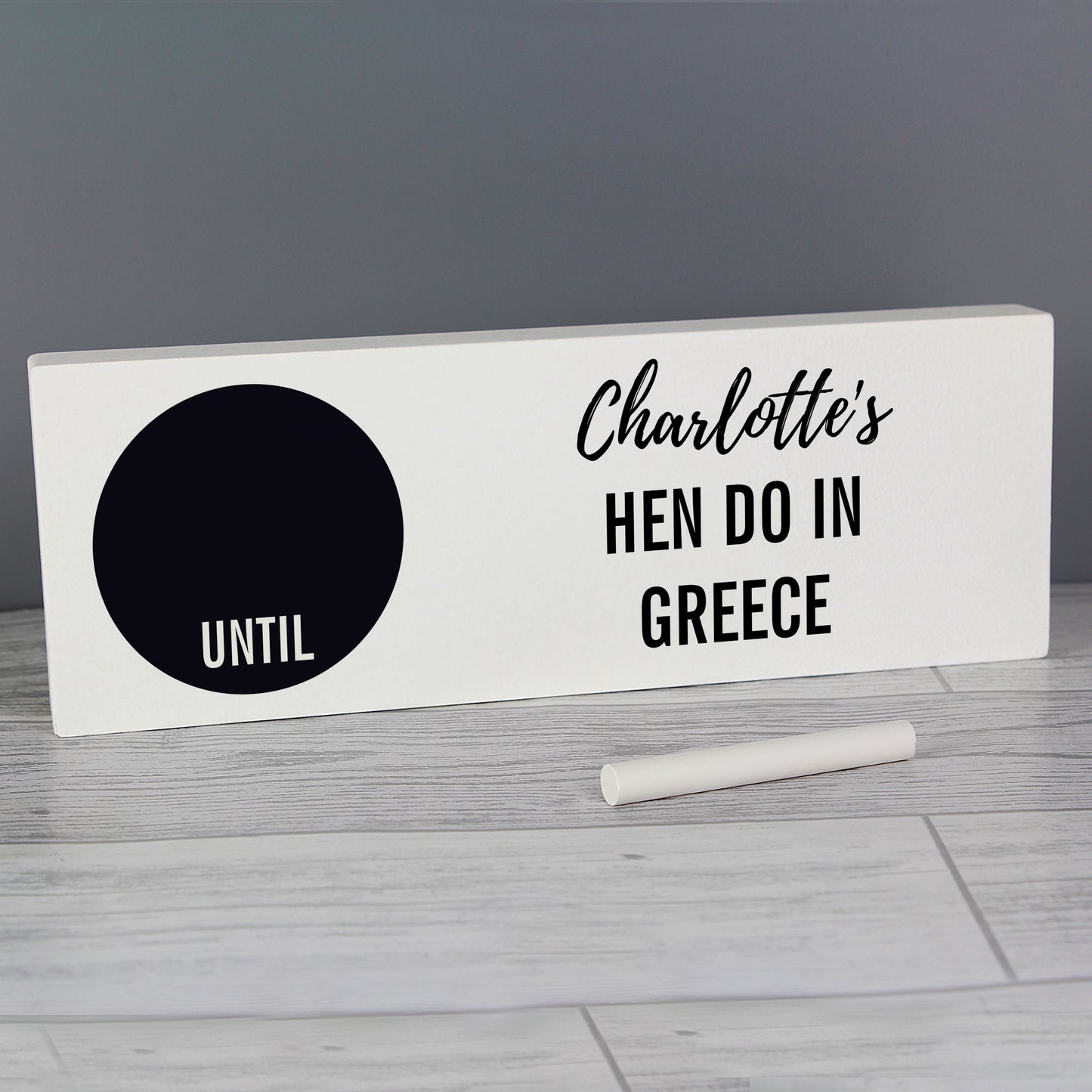 Personalised Classic Chalk Countdown Wooden Block Sign - Personalise It!