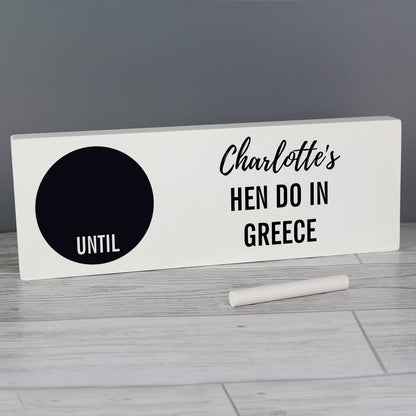 Personalised Classic Chalk Countdown Wooden Block Sign - Personalise It!