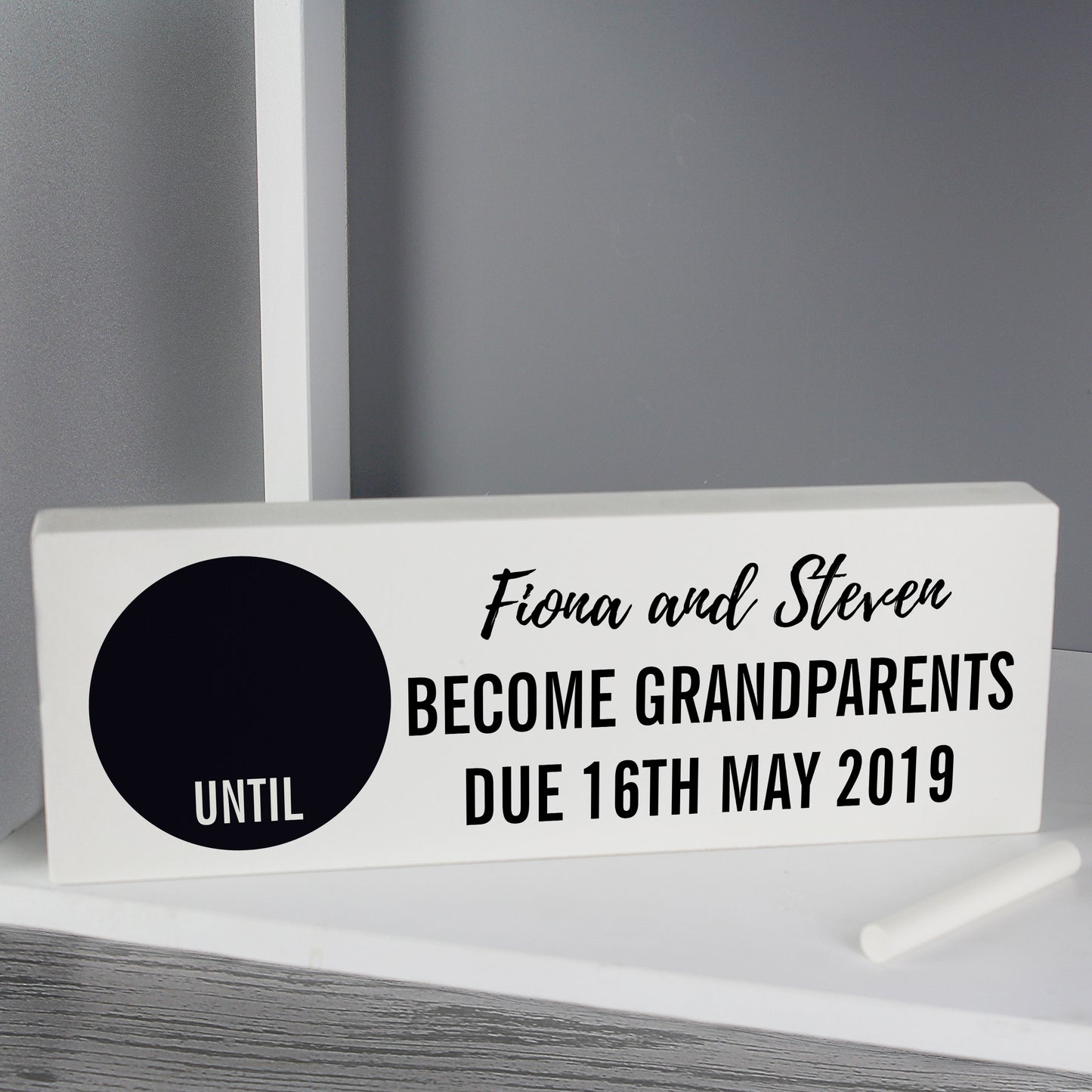 Personalised Classic Chalk Countdown Wooden Block Sign - Personalise It!