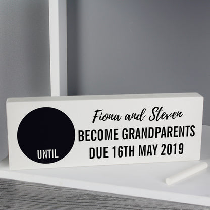 Personalised Classic Chalk Countdown Wooden Block Sign - Personalise It!