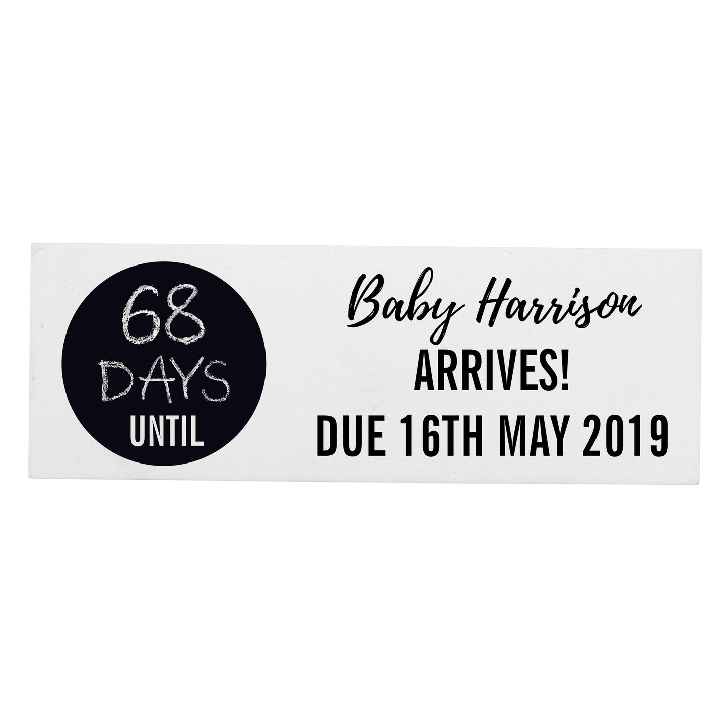 Personalised Classic Chalk Countdown Wooden Block Sign - Personalise It!