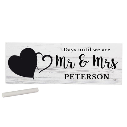 Personalised Rustic Chalk Countdown Wooden Block Sign - Personalise It!