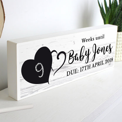 Personalised Rustic Chalk Countdown Wooden Block Sign - Personalise It!