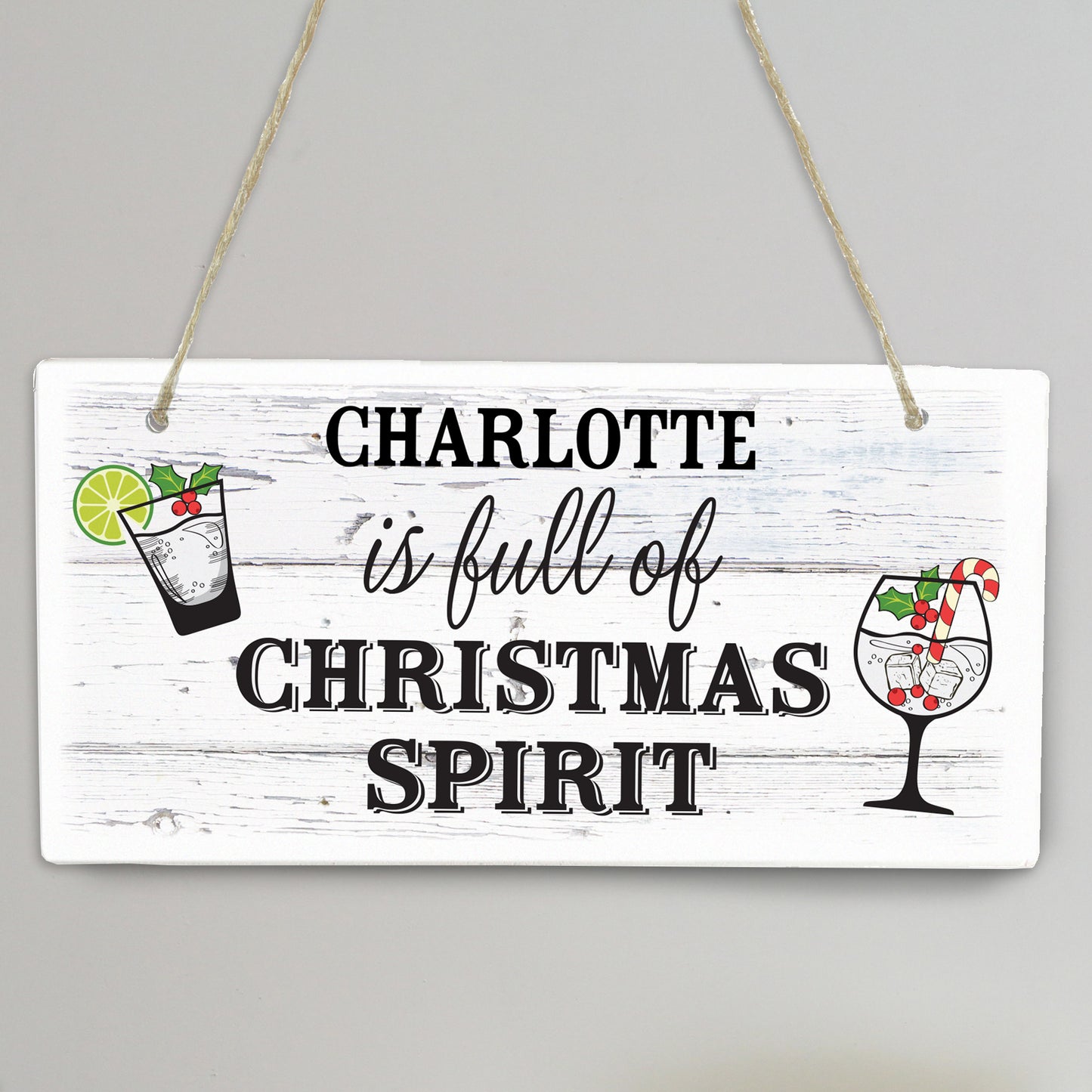 Personalised Christmas Spirit Wooden Sign - Personalise It!