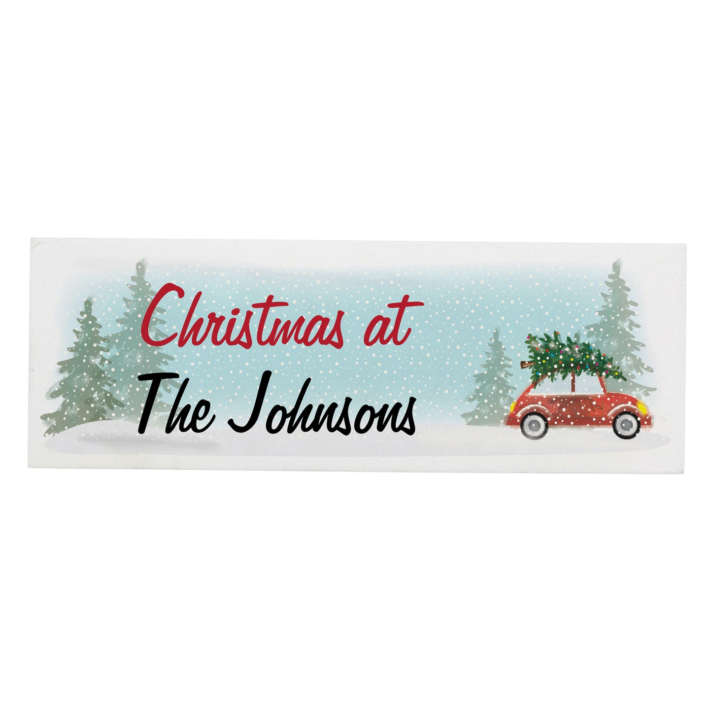 Personalised 'Driving Home For Christmas' Wooden Block Sign - Personalise It!