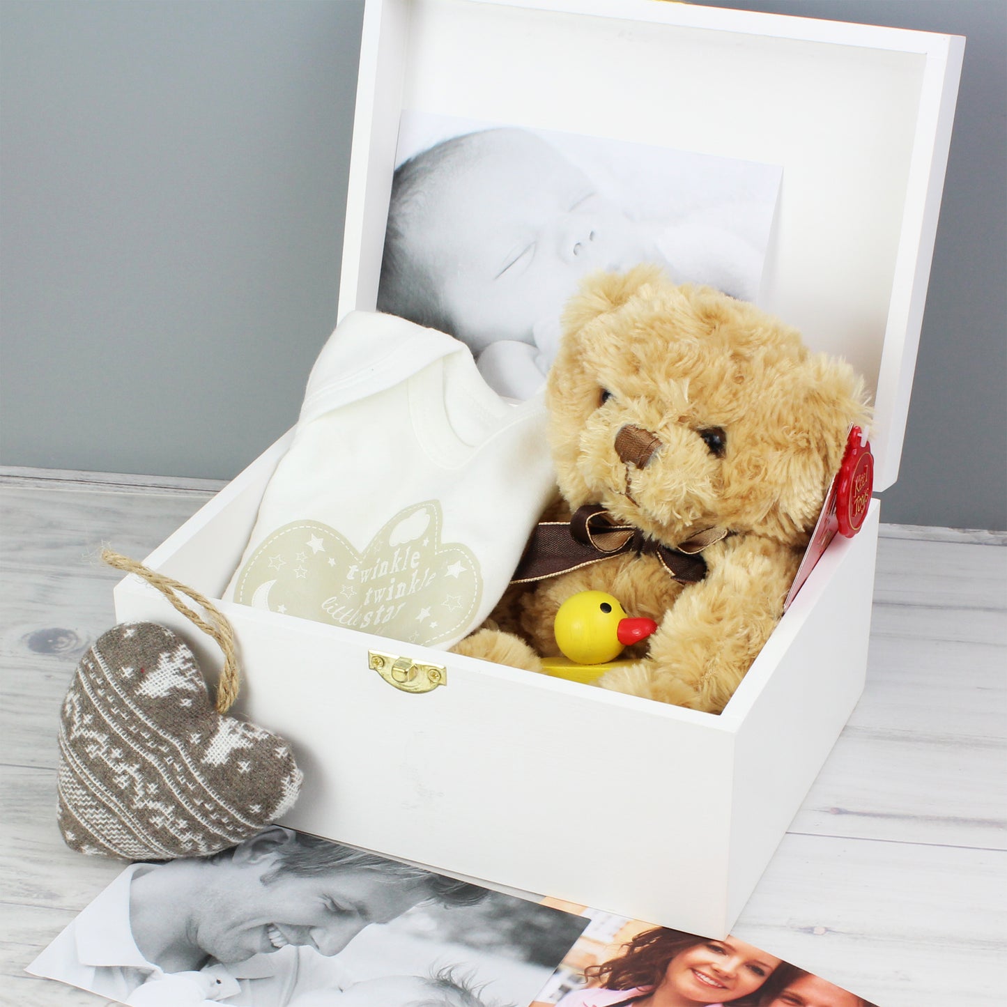 Personalised Baby To The Moon and Back White Wooden Keepsake Box - Personalise It!