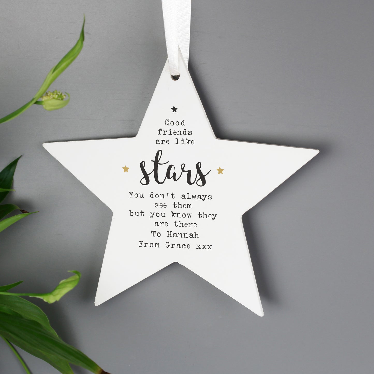 Personalised Good Friends Wooden Star Decoration - Personalise It!