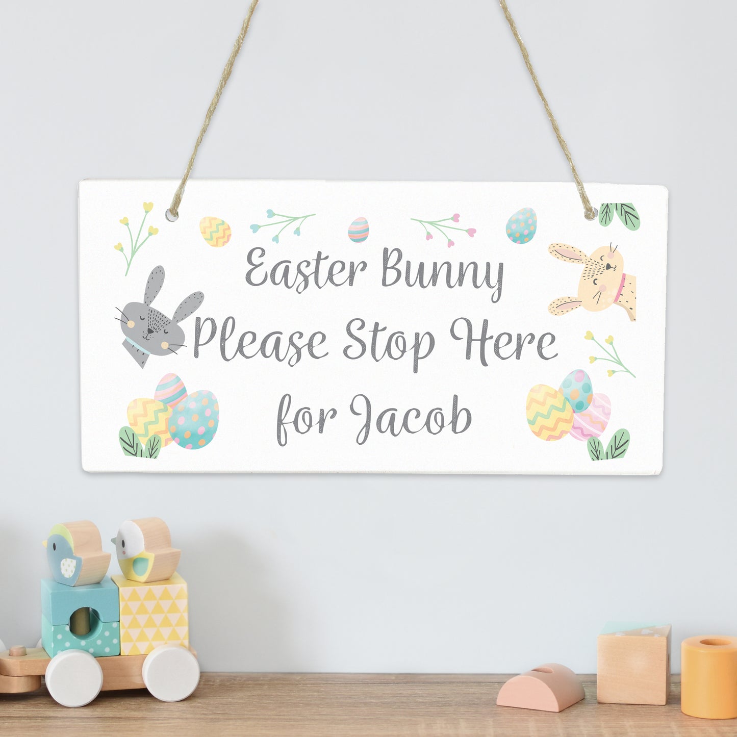Personalised Easter Springtime Wooden Sign - Personalise It!