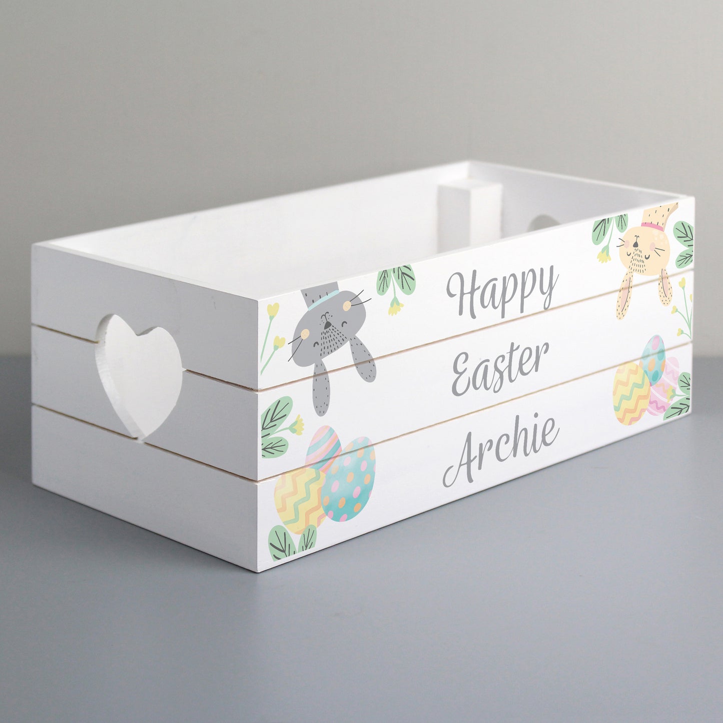 Personalised Easter White Wooden Crate - Personalise It!