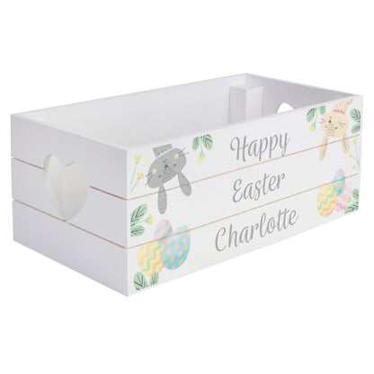 Personalised Easter White Wooden Crate - Personalise It!