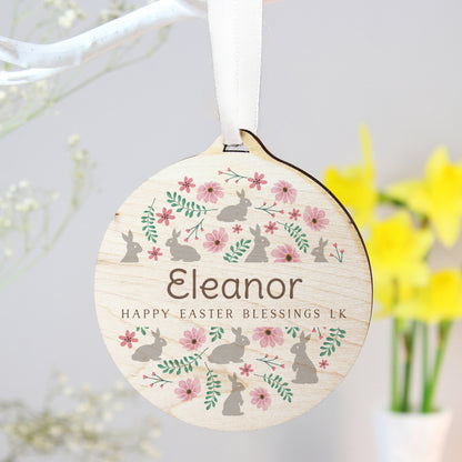 Personalised Easter Round Wooden Decoration - Personalise It!