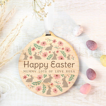 Personalised Easter Round Wooden Decoration - Personalise It!
