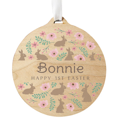 Personalised Easter Round Wooden Decoration - Personalise It!