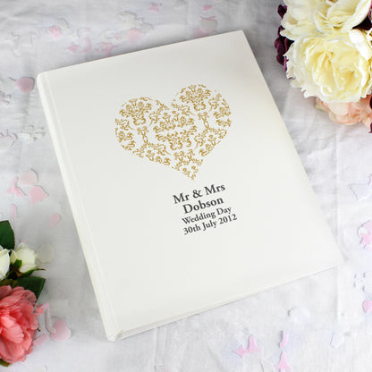 Personalised Gold Damask Heart Traditional Album - Personalise It!