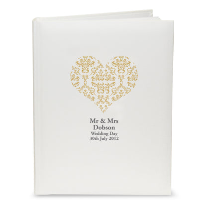 Personalised Gold Damask Heart Traditional Album - Personalise It!