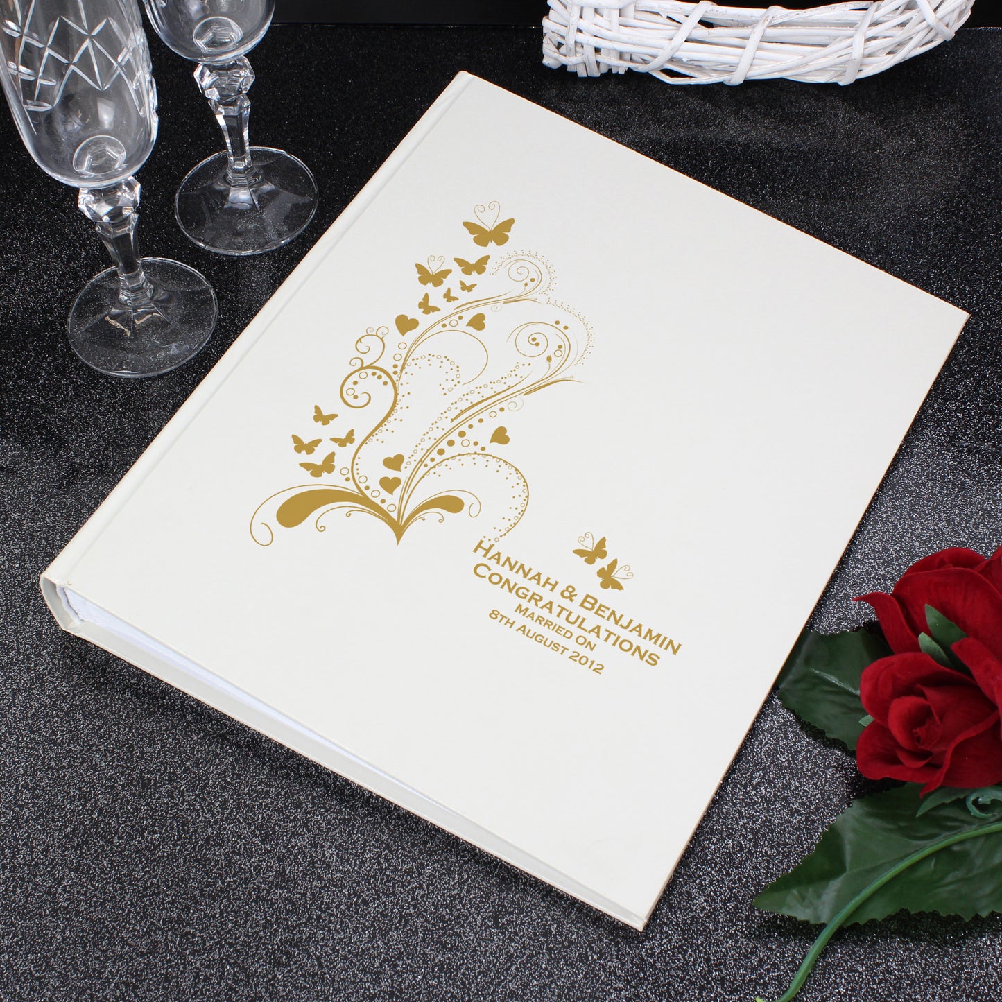 Personalised Gold Butterfly Swirl Traditional Album - Personalise It!