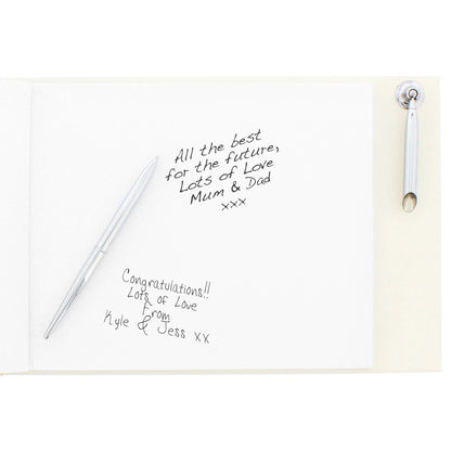 Personalised Ornate Swirl Hardback Guest Book & Pen - Personalise It!