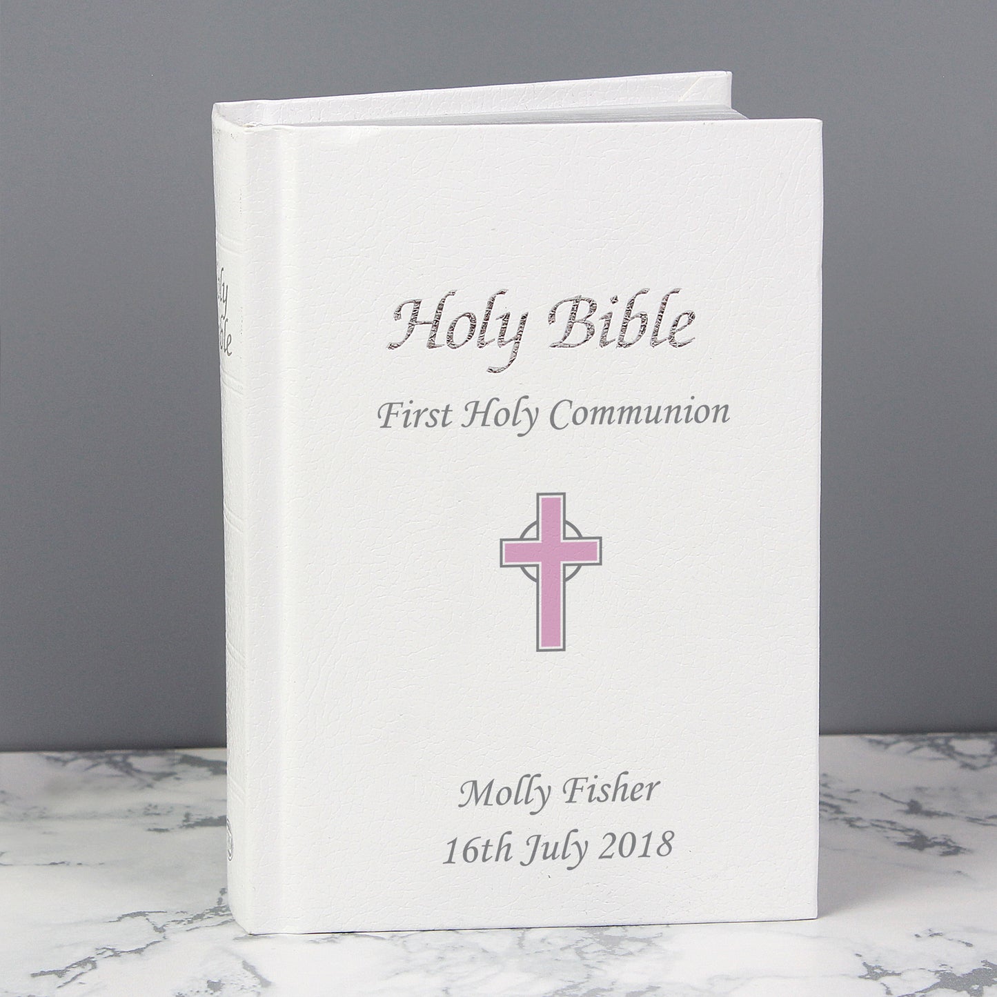 Personalised Pink Cross Bible - Personalise It!