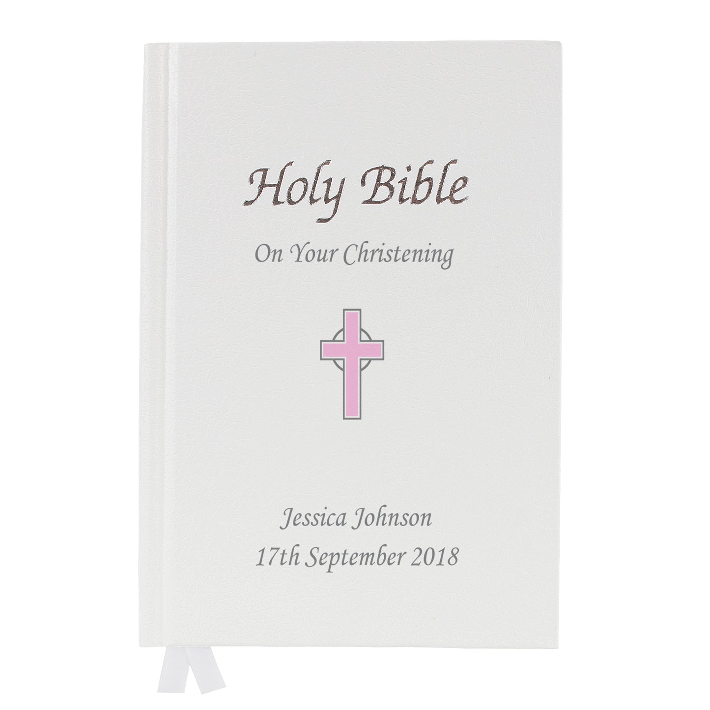 Personalised Pink Cross Bible - Personalise It!