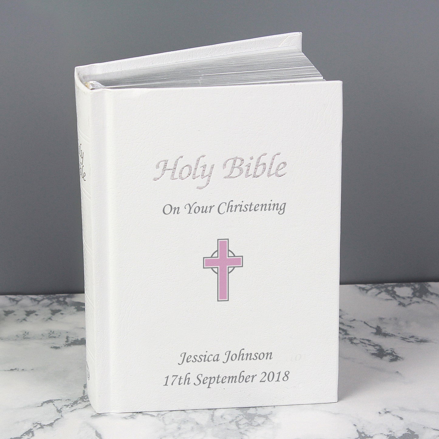 Personalised Pink Cross Bible - Personalise It!