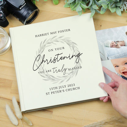 Personalised 'Truly Blessed' Christening Album With Sleeves - Personalise It!