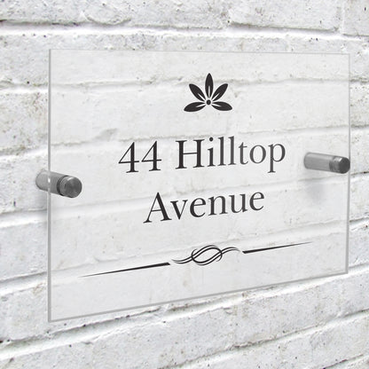 Personalised Decorative Swirl Acrylic House Sign - Personalise It!