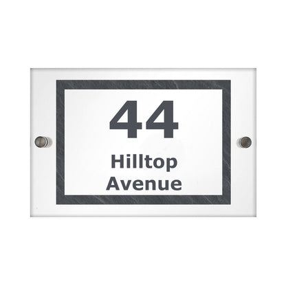 Personalised Marble Acrylic House Sign - Personalise It!