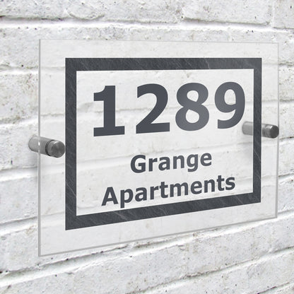 Personalised Marble Acrylic House Sign - Personalise It!