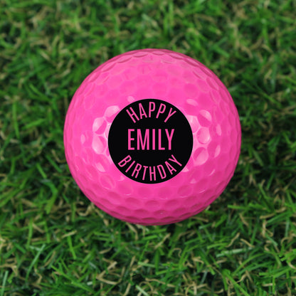Personalised Happy Birthday Pink Golf Ball - Personalise It!